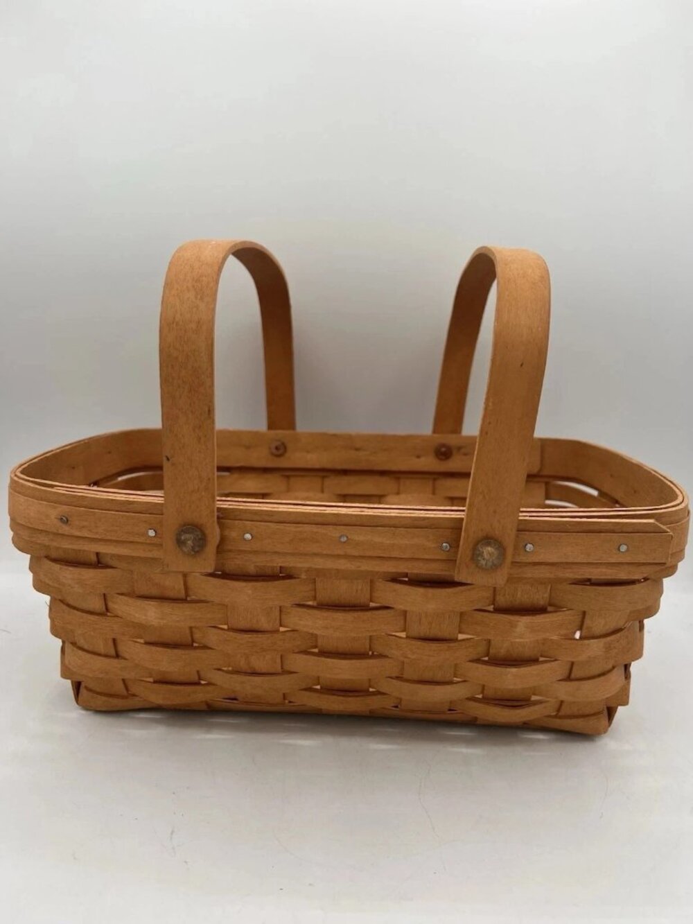 Longaberger 1995 Medium Chore Basket – Handwoven Maple–Classic Utility Basket
